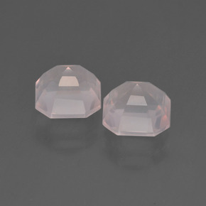 Quarzo rosa naturale rosa da 3,18 ct, taglio smeraldo, trasparente