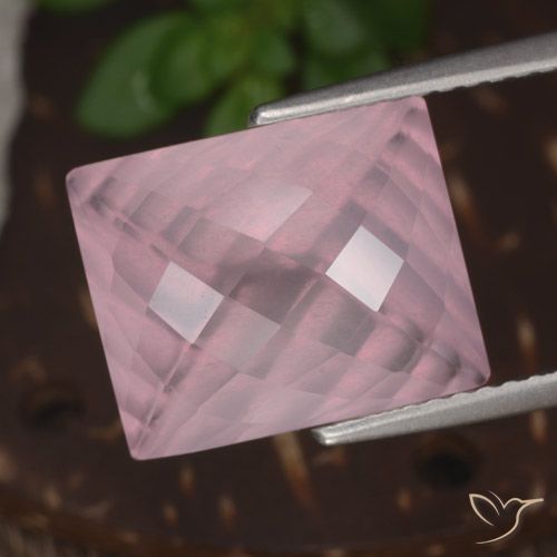 Quarzo rosa Rosa medio naturale da 6.23 ct, Taglio a baguette, Trasparente