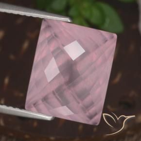 Quarzo rosa Rosa medio naturale da 6.23 ct, Taglio a baguette, Trasparente