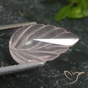 Quarzo rosa rosa fenicottero naturale da 2.66 ct, Taglio a fiore, Trasparente