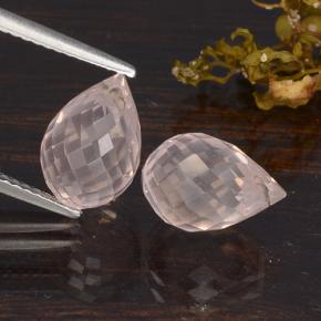 Quarzo rosa naturale rosa da 6,56 ct, briolette, VS