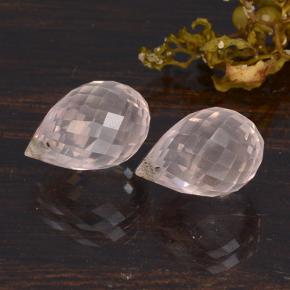 Quarzo rosa naturale rosa da 6,56 ct, briolette, VS