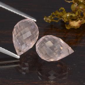 Quarzo rosa naturale rosa da 6,56 ct, briolette, VS
