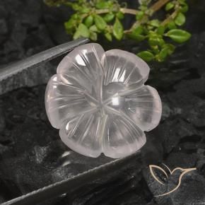 Quarzo rosa Bianco naturale da 9.58 ct, Taglio a fiore, Trasparente