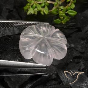 Quarzo rosa Bianco naturale da 9.58 ct, Taglio a fiore, Trasparente