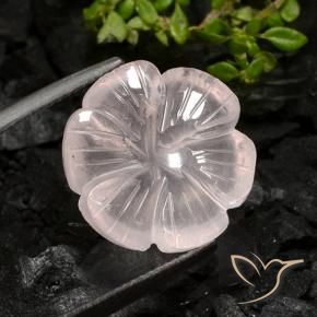 Quarzo rosa Rosa chiaro naturale da 9.02 ct, Taglio a fiore, Trasparente