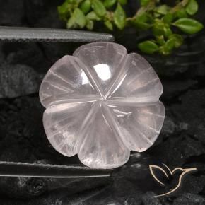 Quarzo rosa Rosa chiaro naturale da 9.02 ct, Taglio a fiore, Trasparente