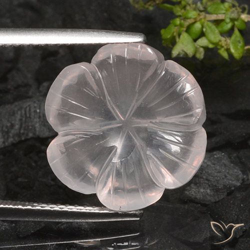 9.52ct Naturale Rosa chiaro Quarzo rosa, Taglio a fiore, Trasparente