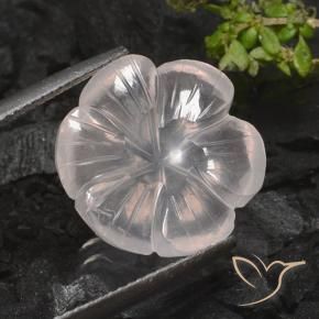 Quarzo rosa Rosa chiaro naturale da 9.52 ct, Taglio a fiore, Trasparente