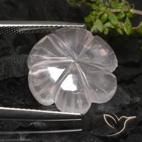 Quarzo rosa Rosa chiaro naturale da 9.52 ct, Taglio a fiore, Trasparente
