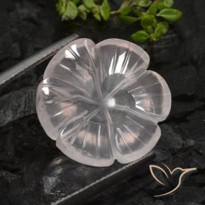Quarzo rosa rosa fenicottero naturale da 12.01 ct, Taglio a fiore, Trasparente
