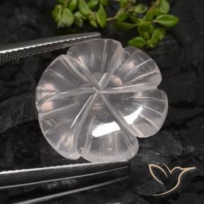 Quarzo rosa rosa fenicottero naturale da 12.01 ct, Taglio a fiore, Trasparente