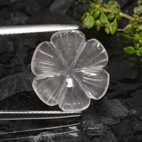 Quarzo rosa naturale bianco da 4,90 ct, taglio fiore, trasparente