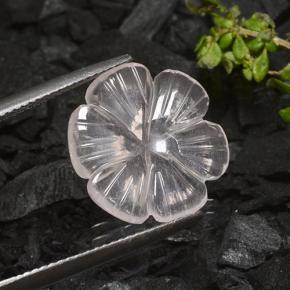 Quarzo rosa naturale bianco da 4,90 ct, taglio fiore, trasparente