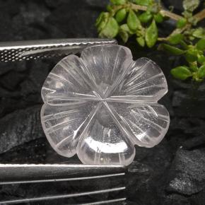 Quarzo rosa naturale bianco da 4,90 ct, taglio fiore, trasparente