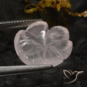 Quarzo rosa rosa fenicottero naturale da 10.56 ct, Taglio a fiore, Trasparente