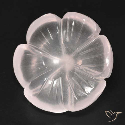 Quarzo rosa rosa fenicottero naturale da 15.54 ct, Taglio a fiore, Trasparente