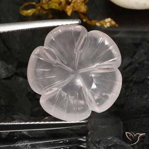 12.37ct Naturale Bianco Quarzo rosa, Taglio a fiore, Trasparente