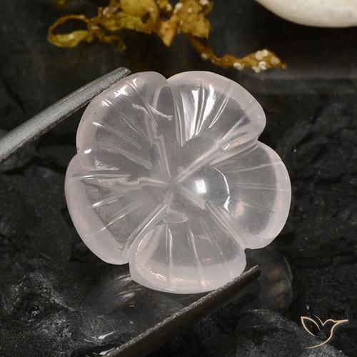 Quarzo rosa Bianco naturale da 12.37 ct, Taglio a fiore, Trasparente