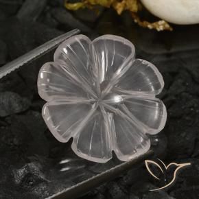 Quarzo rosa Bianco naturale da 10.31 ct, Taglio a fiore, Trasparente