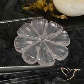 Quarzo rosa Bianco naturale da 10.31 ct, Taglio a fiore, Trasparente