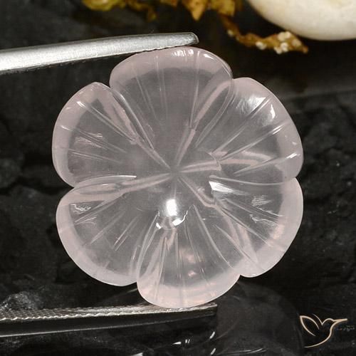16.68ct Naturale Bianco Quarzo rosa, Taglio a fiore, Trasparente
