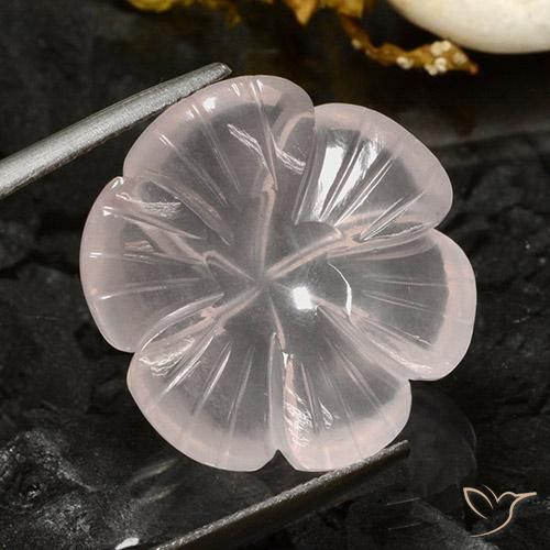 Quarzo rosa Bianco naturale da 16.68 ct, Taglio a fiore, Trasparente