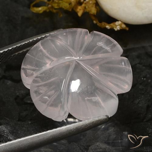 Quarzo rosa Bianco naturale da 16.68 ct, Taglio a fiore, Trasparente