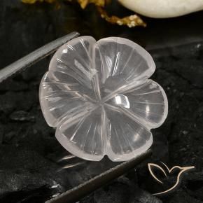 Quarzo rosa Bianco naturale da 9.72 ct, Taglio a fiore, Trasparente