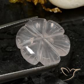 Quarzo rosa Bianco naturale da 9.72 ct, Taglio a fiore, Trasparente
