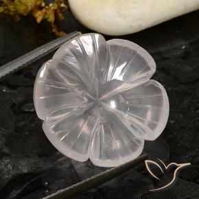 Quarzo rosa Bianco naturale da 17.37 ct, Taglio a fiore, Trasparente