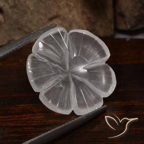 Quarzo rosa Bianco naturale da 9.90 ct, Taglio a fiore, Trasparente