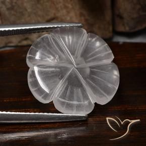 Quarzo rosa Bianco naturale da 9.90 ct, Taglio a fiore, Trasparente