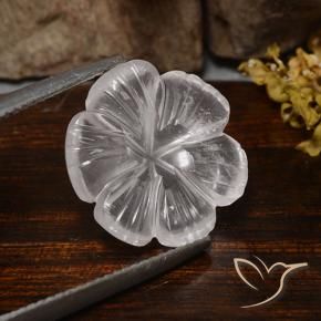 Quarzo rosa Bianco naturale da 6.26 ct, Taglio a fiore, Trasparente
