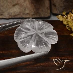 Quarzo rosa Bianco naturale da 6.26 ct, Taglio a fiore, Trasparente