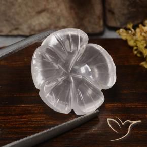 Quarzo rosa Bianco naturale da 11.24 ct, Taglio a fiore, Trasparente