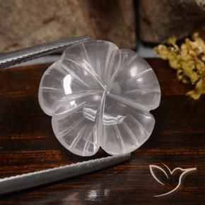 Quarzo rosa Bianco naturale da 11.24 ct, Taglio a fiore, Trasparente
