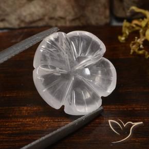 Quarzo rosa Bianco naturale da 6.31 ct, Taglio a fiore, Trasparente