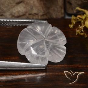 Quarzo rosa Bianco naturale da 6.31 ct, Taglio a fiore, Trasparente