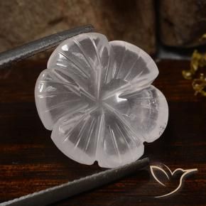 Quarzo rosa Bianco naturale da 10.45 ct, Taglio a fiore, Trasparente