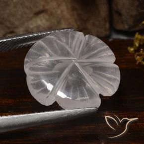 Quarzo rosa Bianco naturale da 10.45 ct, Taglio a fiore, Trasparente