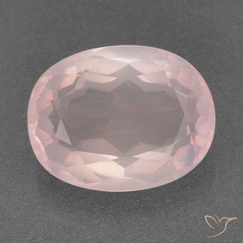 10.79ct Naturale Rosa corallo Quarzo rosa, Ovale, Trasparente