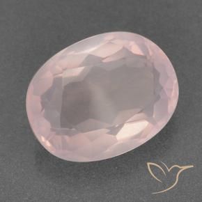 Quarzo rosa Rosa corallo naturale da 10.79 ct, Ovale, Trasparente