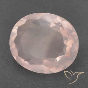 Quarzo rosa Rosa rosa naturale da 13.18 ct, Ovale, Trasparente