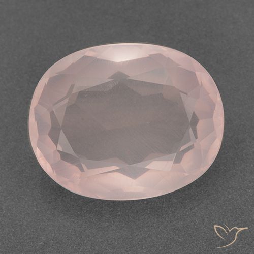 11.99ct Naturale Rosa corallo Quarzo rosa, Ovale, Trasparente