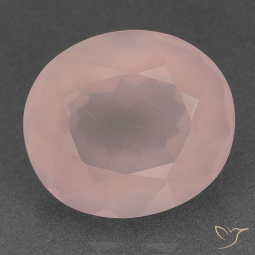 22.09ct Naturale Rosa cipria Quarzo rosa, Ovale, Trasparente