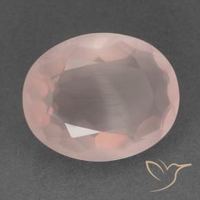 Quarzo rosa Rosa Corallo Chiaro naturale da 18.51 ct, Ovale, Trasparente