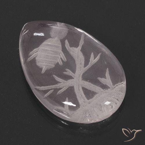 10.10ct Naturale Rosa chiaro Quarzo rosa, Forma a pera, Trasparente