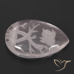 Quarzo rosa Rosa chiaro naturale da 10.10 ct, Forma a pera, Trasparente