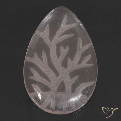 9.58ct Naturale Rosa Corallo Chiaro Quarzo rosa, Forma a pera, Trasparente